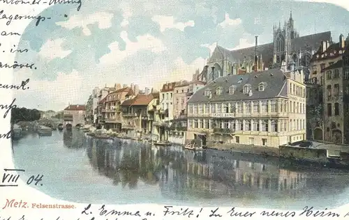 ALTE POSTKARTE METZ FELSENSTRASSE 1904 Moselle Mosel Ansichtskarte postcard cpa AK