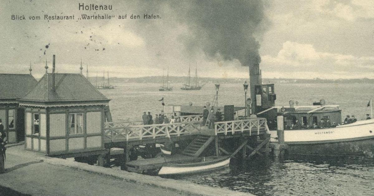 ALTE POSTKARTE HOLTENAU BLICK VOM RESTAUREANT WARTEHALLE