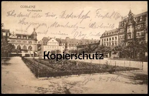 ALTE POSTKARTE COBLENZ GOEBENPLATZ HOCHSTETTER & LANGE KOBLENZ ELTAG-KARTE Ansichtskarte postcard cpa AK