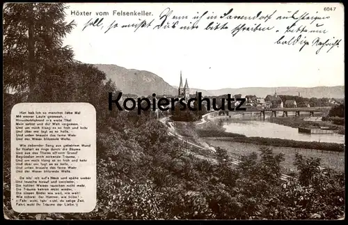 ALTE POSTKARTE HÖXTER VOM FELSENKELLER GEDICHT DAMPFLOK BAHNSTRECKE ZUG Ansichtskarte postcard cpa AK