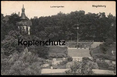 ALTE POSTKARTE MAGDEBURG LUISENGARTEN GARTEN PARK garden parc Ansichtskarte postcard cpa AK