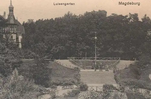 ALTE POSTKARTE MAGDEBURG LUISENGARTEN GARTEN PARK garden parc Ansichtskarte postcard cpa AK