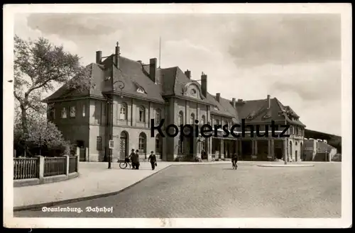 ALTE POSTKARTE BAHNHOF ORANIENBURG 1942 Radfahrer station gare Ansichtskarte postcard cpa AK