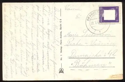 ALTE POSTKARTE BAHNHOF ORANIENBURG 1942 Radfahrer station gare Ansichtskarte postcard cpa AK