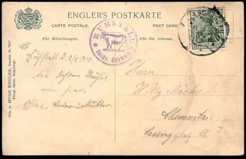 ALTE POSTKARTE KUHSTALL SCHNEIDERLOCH SÄCHSISCHE SCHWEIZ Frau woman climber Wanderin Bad Schandau Kirnitzschtal postcard