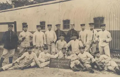 ALTE POSTKARTE DIE 6. CORPORALSCHAFT IN DER SENNE 1906 SENNELAGER Soldaten Uniform soldier Soldat cpa photo Foto AK