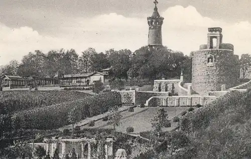 ALTE POSTKARTE BRANDENBURG HAVEL MARIENBERG MIT BISMARCKWARTE UND KRIEGERDENKMAL Ansichtskarte cpa postcard AK
