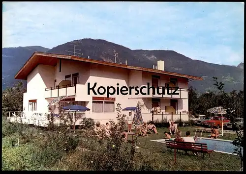 ÄLTERE POSTKARTE LANA BEI MERAN HAUS MARTHA INNERHOFER Opel Schwimmbecken piscine swimming pool Ansichtskarte postcard