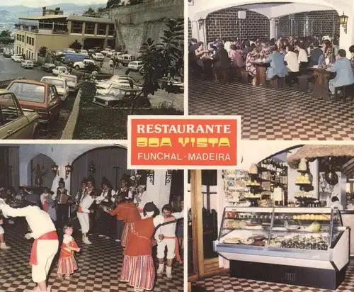 ÄLTERE POSTKARTE SAO GONCALO RESTAURANTE BOA VISTA FUNCHAL MADEIRA VW KÄFER OPEL Tanz dance Ansichtskarte postcard