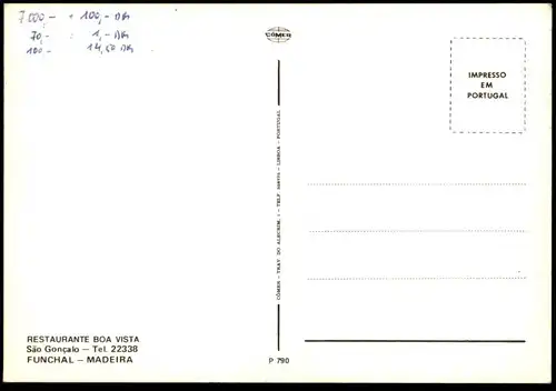 ÄLTERE POSTKARTE SAO GONCALO RESTAURANTE BOA VISTA FUNCHAL MADEIRA VW KÄFER OPEL Tanz dance Ansichtskarte postcard