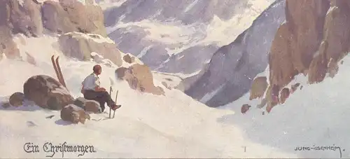 ALTE POSTKARTE FRANZ XAVER JUNG-ILSENHEIM EIN CHRISTMORGEN 1939 Ski Winter hiver Schnee snow Wia Leipzig cpa postcard AK