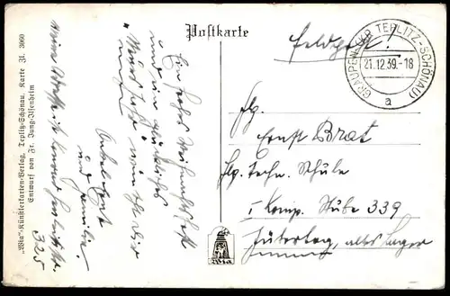 ALTE POSTKARTE FRANZ XAVER JUNG-ILSENHEIM EIN CHRISTMORGEN 1939 Ski Winter hiver Schnee snow Wia Leipzig cpa postcard AK