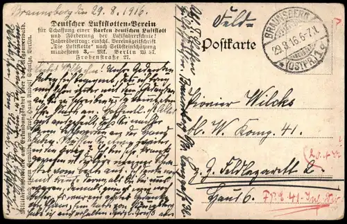 ALTE POSTKARTE DOPPELDECKER HANS RUDOLF SCHULZE Flugzeug Plane Airplane Avion warship biplane double-decker Braunsberg