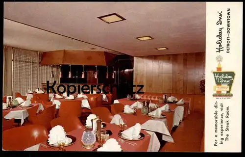 ÄLTERE POSTKARTE DETROIT HOLIDAY INN HOTEL DOWNTOWN TRUMBULL AVENUE postcard Ansichtskarte AK cpa USA