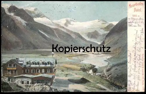 ALTE POSTKARTE HOTEL MOSERBODEN Moserbodenhotel Mooserboden Zell am See Kapruner Tal Kaprun postcard Ansichtskarte cpa