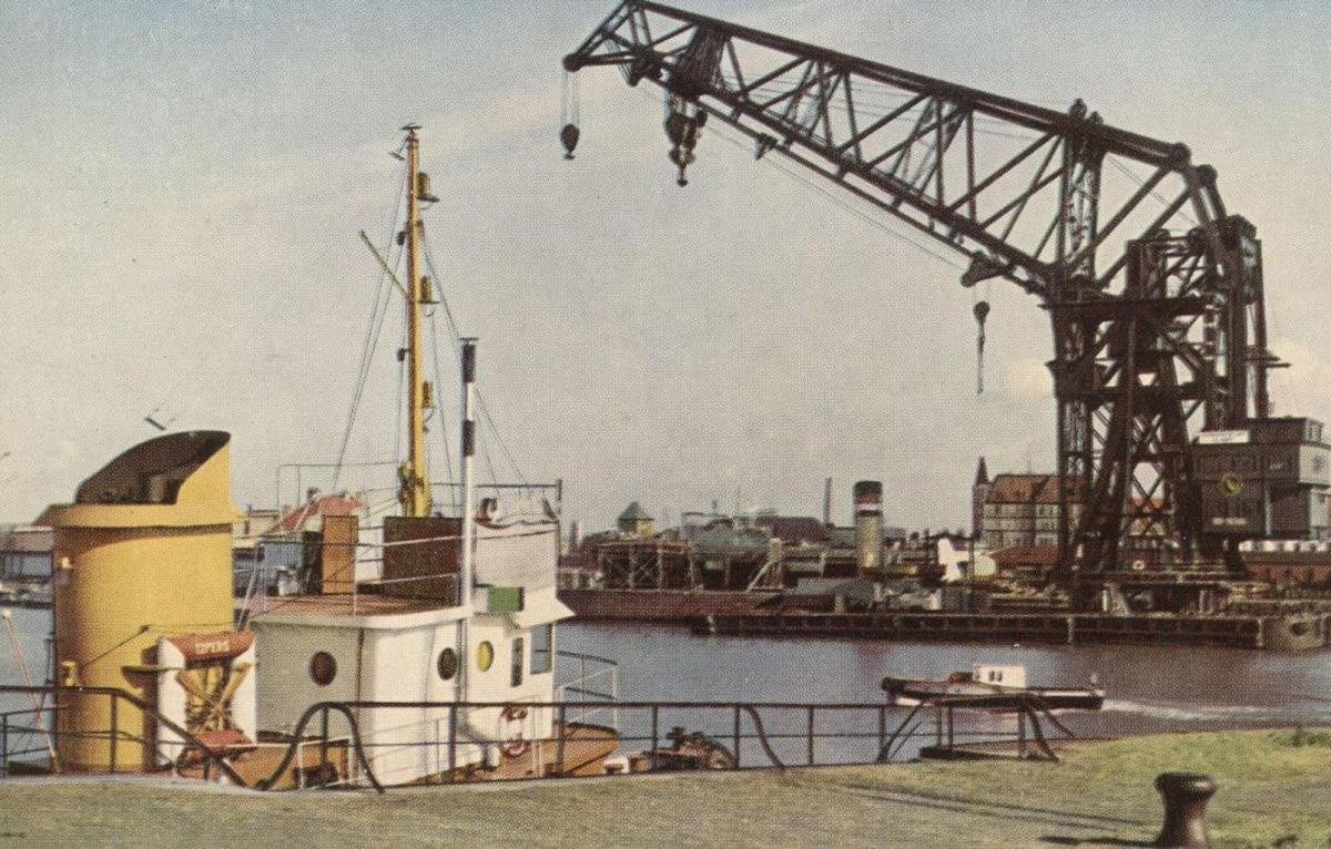 Altere Postkarte Bremerhaven Grosster Schiffshebekran Kran Crane Grue Postcard Ansichtskarte Cpa Ak Nr Oldthing Ansichtskarten Bremen