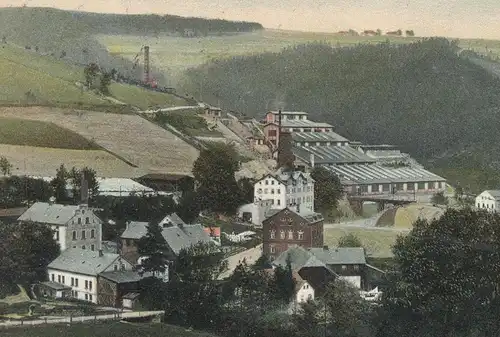 ALTE POSTKARTE GRUSS AUS KLINGENTHAL ORTSTEIL UNTERKLINGENTHAL Vogtland Kupfer-Bergwerk Ansichtskarte AK cpa postcard
