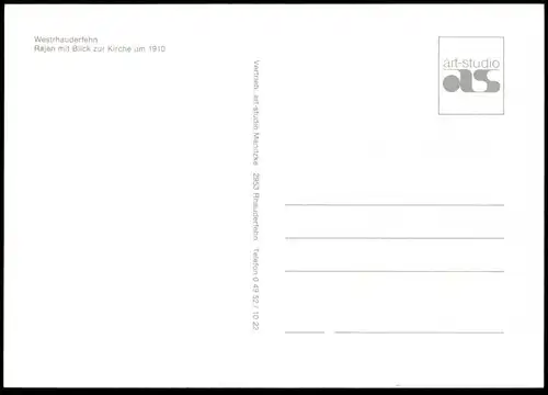 ÄLTERE REPRO POSTKARTE WESTRHAUDERFEHN RAJEN MIT BLICK ZUR KIRCHE UM 1910 RHAUDERFEHN Ansichtskarte AK cpa postcard