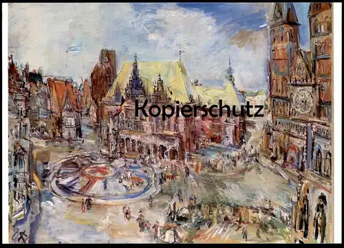 ÄLTERE POSTKARTE OSKAR KOKOSCHKA DER MARKTPLATZ ZU BREMEN Markt marché market postcard cpa AK Ansichtskarte