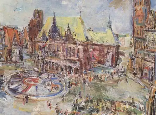 ÄLTERE POSTKARTE OSKAR KOKOSCHKA DER MARKTPLATZ ZU BREMEN Markt marché market postcard cpa AK Ansichtskarte