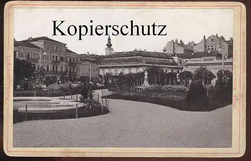 ALTES KABINETTFOTO SALZKAMMERGUT GMUNDEN FRANZ JOSEF PLATZ CURSALON FOTO PHOTO RÖMMLER & JORIAS DRESDEN 1896 CDV CAB