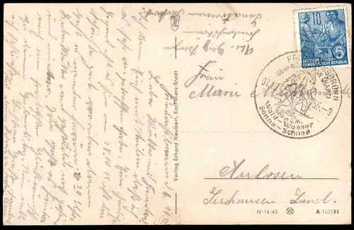 ÄLTERE POSTKARTE FRIEDRICHSBRUNN OSTHARZ Teich See lake bassin Harz Ansichtskarte AK cpa postcard