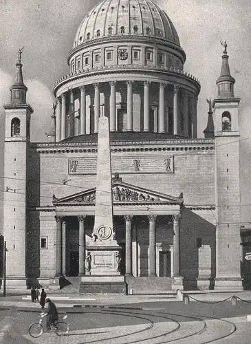 ALTE POSTKARTE POTSDAM NICOLAIKIRCHE UND OBELISK Nikolaikirche St. Nikolai monument Ansichtskarte cpa postcard AK