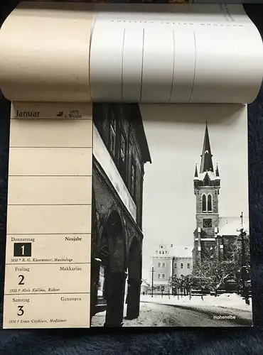 SUDETEN-DEUTSCHER BILDKALENDER 1970 MIT POSTKARTEN TROPPAU HOHENELBE JAUERNIG GOTTESGAB NIKOLSBURG RIESENGEBIRGE TEPL ..