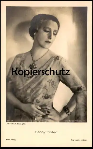 ALTE POSTKARTE HENNY PORTEN FILM-SCHAUSPIELERIN Halskette Diadem necklace collier Actress Verlag Ross Atelier Schmoll