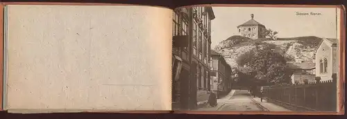 ALTES LEPORELLO GÖTEBORG 10 POSTKARTE KOMPLETT Sverige Skansen Kronan Gamla Elfsborgs Fästning Hamngatorna sweden cpa