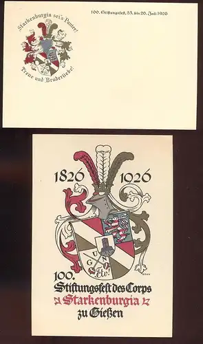 ALTE POSTKARTEN GIESSEN 100. STIFTUNGSFEST DES CORPS STARKENBURGIA 5 FESTPOSTKARTEN Studentica Studentika Heppenheim cpa