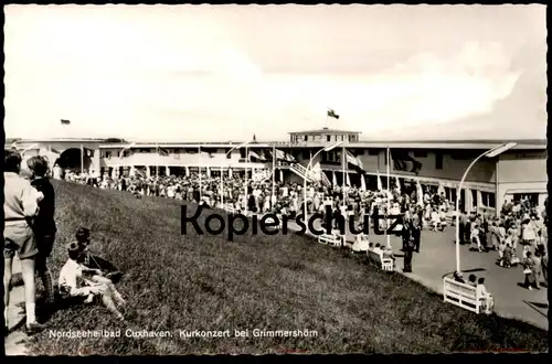 ÄLTERE POSTKARTE NORDSEEBAD CUXHAVEN KURKONZERT BEI GRIMMERSHÖRN Konzert concert Kinder children Ansichtskarte postcard