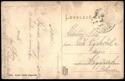 ALTE POSTKARTE KAPOSVAR JANOS-UTCA VARGA POLGARI UNCAR BELA ES EDE Hungary Ungarn Magyarorszag Magyar postcard cpa AK