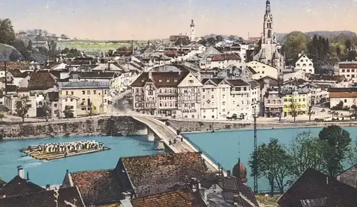 ALTE POSTKARTE BAD TÖLZ ISARTAL Floß Flößer Flößerei floating rafting timber Ansichtskarte cpa AK postcard