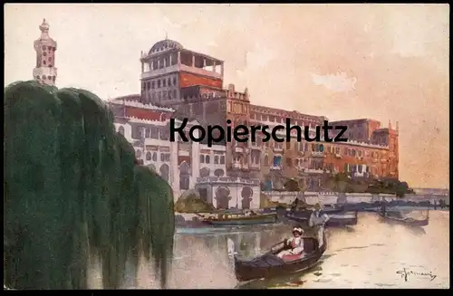 ALTE KÜNSTLER POSTKARTE LIDO GRAND HOTEL EXCELSIOR VENEZIA VENEDIG RIVA APPRODO Venedig Ansichtskarte postcard cpa AK