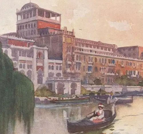 ALTE KÜNSTLER POSTKARTE LIDO GRAND HOTEL EXCELSIOR VENEZIA VENEDIG RIVA APPRODO Venedig Ansichtskarte postcard cpa AK