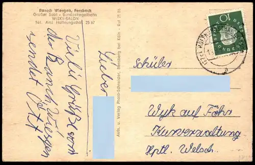 ÄLTERE POSTKARTE RANSCH RANCH ZUM WIESGEN WHISKY BILL FORSBACH BEI KÖLN Rösrath Cowboy postcard Ansichtskarte AK cpa