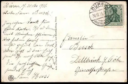 ALTE POSTKARTE DÜREN LEUCHTFONTAINE Brunnen bei Nacht Mond moon lune Fontaine Fountain cpa Ansichtskarte postcard AK