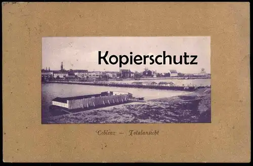 ALTE PASSEPARTOUT POSTKARTE COBLENZ TOTALANSICHT Badeanstalt Koblenz Gesamtsansicht Total Ansichtskarte postcard AK cpa