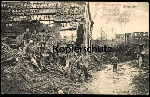 ALTE POSTKARTE GIVENCHY SOLDATS ALLEMANDS DEUTSCHE SOLDATEN Soldat WWI 1914-1918 Garde Grenadier Ansichtskarte postcard