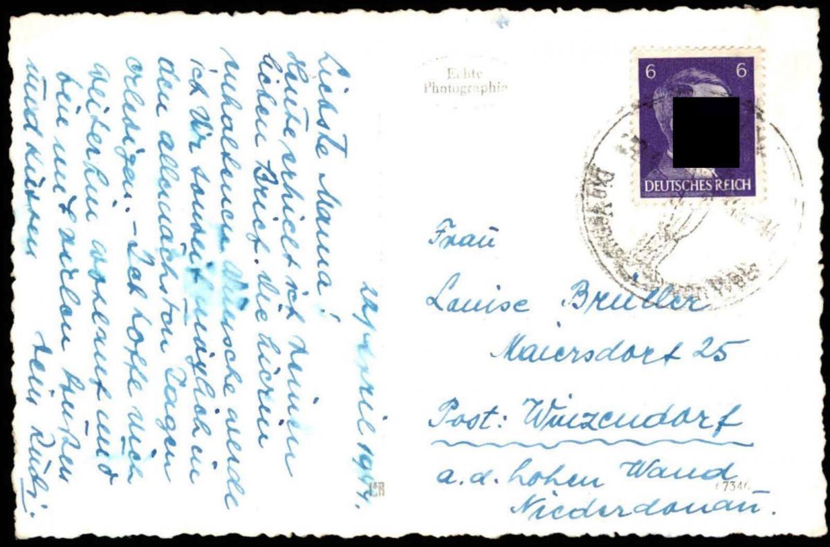 Alte Postkarte Aus Meinem Heurigen Urlaub Stempel Wels Oberosterreich 1944 Schnee Berg Ansichtskarte Ak Cpa Postcard Nr Oldthing Ansi