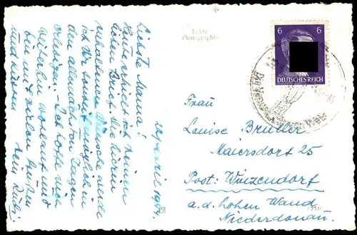 ALTE POSTKARTE AUS MEINEM HEURIGEN URLAUB STEMPEL WELS OBERÖSTERREICH 1944 Schnee Berg Ansichtskarte AK cpa postcard