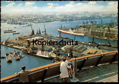 ÄLTERE POSTKARTE ROTTERDAM PANORAMA VANAF EUROMAST HAVEN Hafen harbour port Schiff cargo ship Ansichtskarte postcard AK