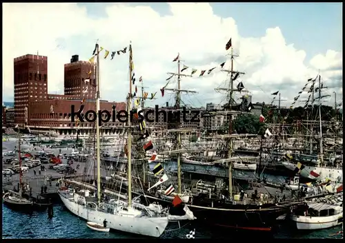 ÄLTERE POSTKARTE OSLO HAVNA HAVEN Hafen harbour port Segelschiff cargo ship Ansichtskarte postcard AK