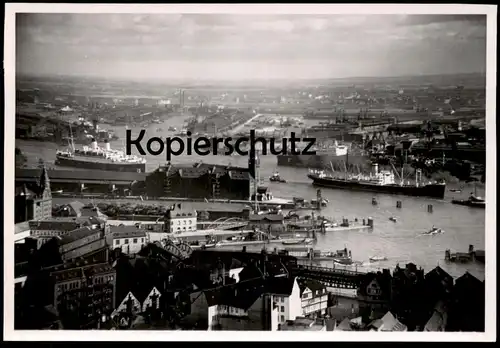 ÄLTERE FOTO POSTKARTE HAMBURG HAFEN LUFTBILD Fliegeraufnahme Dampfer Schiff ship Ansichtskarte AK postcard cpa photo