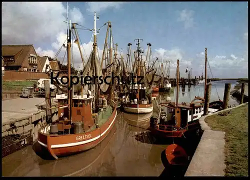 ÄLTERE POSTKARTE IDYLLISCH FISCHERHAFEN GREETSIEL Haven Hafen harbour port Ansichtskarte postcard AK cpa