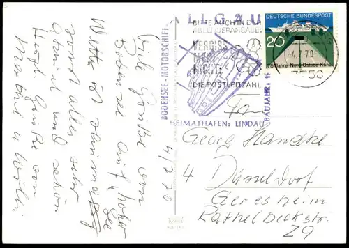 ÄLTERE POSTKARTE MEERSBURG AM BODENSEE STEIGSTRASSE OBERTOR ALTES SCHLOSS SEEANLAGEN SCHIFFSSTEMPEL ALLGÄU Ansichtskarte