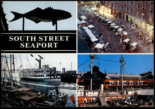 ÄLTERE POSTKARTE NEW YORK CITY SOUTH STREET SEAPORT Southstreet harbour Hafen Schiff hip Ansichtskarte postcard