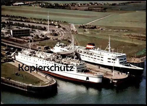 ÄLTERE POSTKARTE FÄHRBAHNHOF PUTTGARDEN FEHMAR-KAI FÄHRE DEUTSCHLAND (1953) Hafen port ferry Schiff ship Ansichtskarte