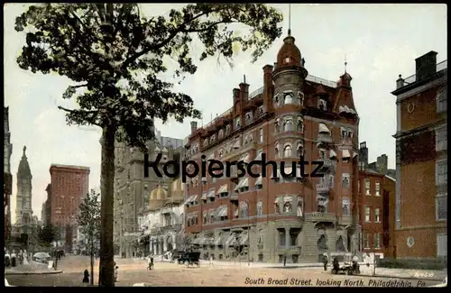 ALTE POSTKARTE PHILADELPHIA SOUTH BROAD STREET LOOKING NORTH Pennsylvania USA America Ansichtskarte AK postcard cpa